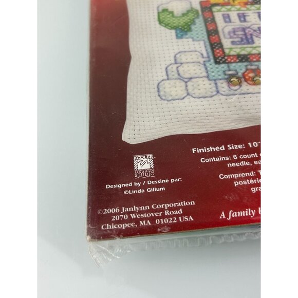 Janlynn Big Stitch Counted Cross Stitch 2006 10x10 Snowman Let it Snow Christmas - Picture 6 of 14